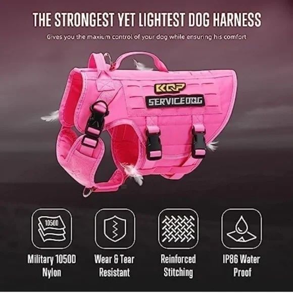 NWT! KCP Tactical Girl Dog Harness Pink Military 10500 Nylon Lightweight Durable - Picture 2 of 8